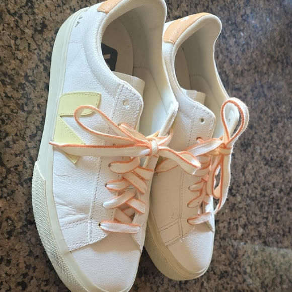 Veja Women's White/Orang/Yellow Sneakers - Picture 7 of 13